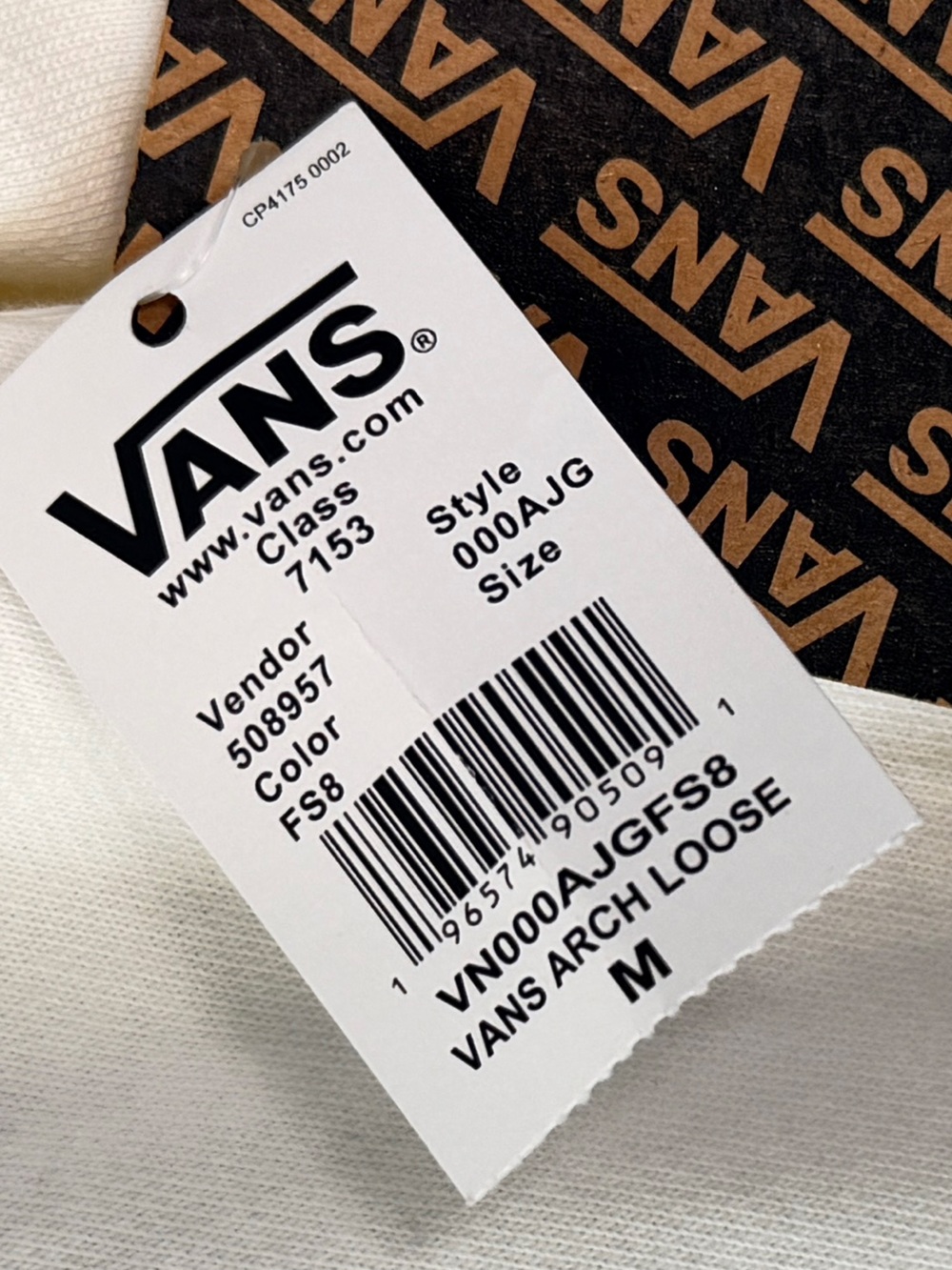 NWT Vans Arch Loose Crew Sweatshirt Marshmallow Cream Men’s Medium Skate - Picture 9 of 11